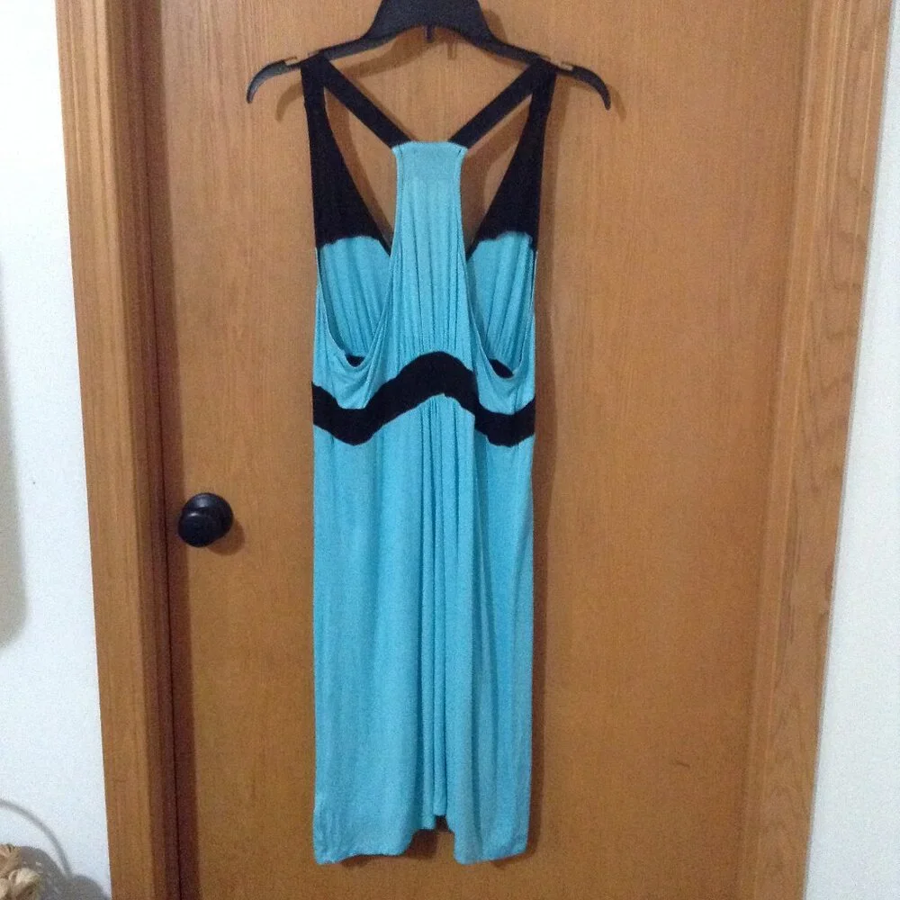 Black and Blue Jersey Nicole Sundress with Racerback - Picture 2 of 4